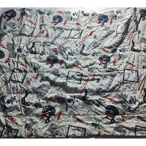 Jumping Beans Boys Twin Comforter Gray Music Guitar Drums Skull Crossbones Plaid